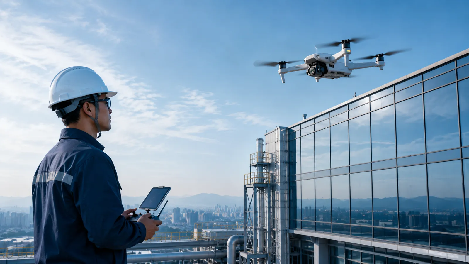 Drone inspecting infrastructure