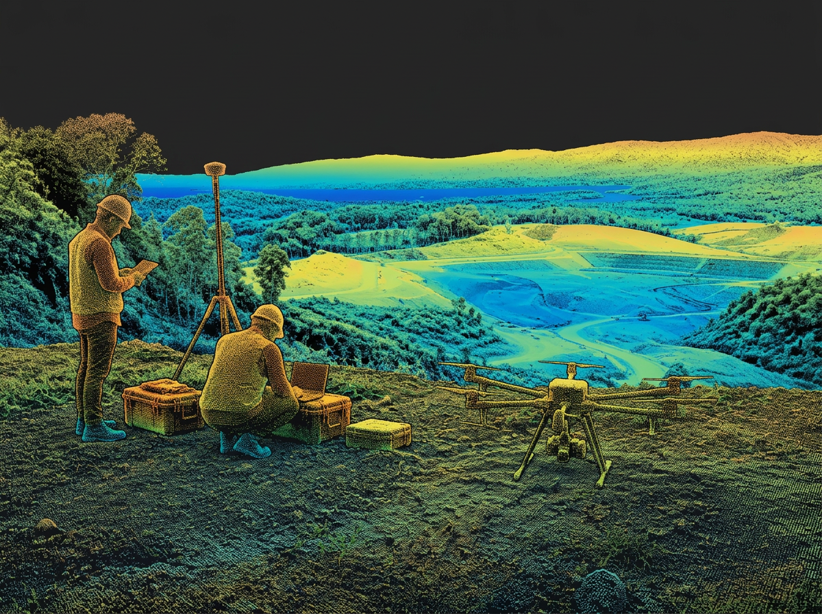 The captured site represented as a LiDAR point cloud
