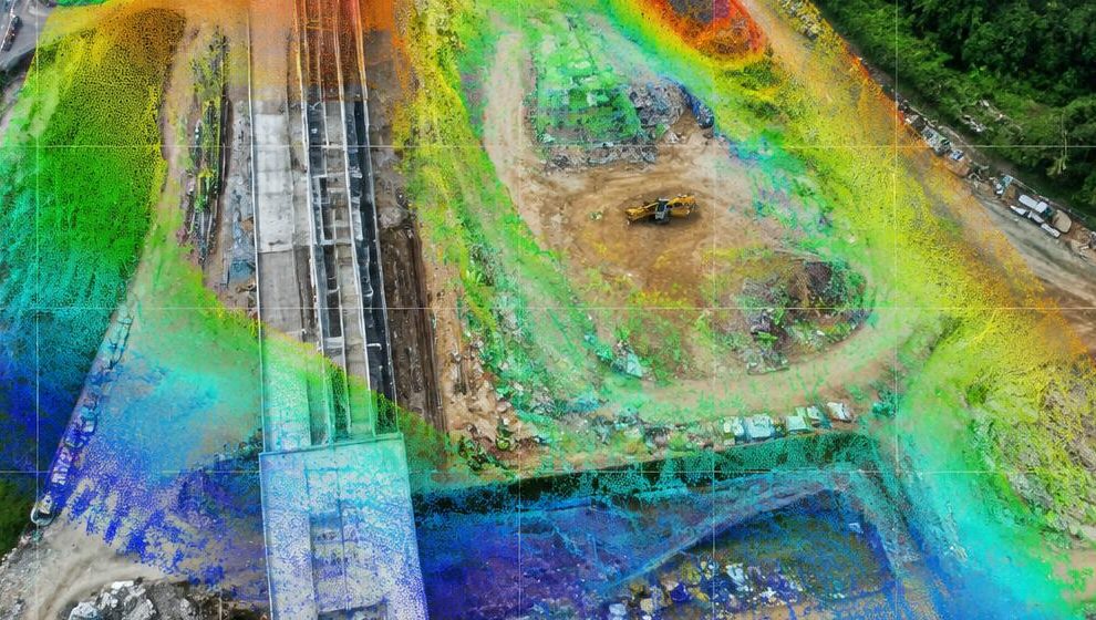 Aerial view of a mapping mission site